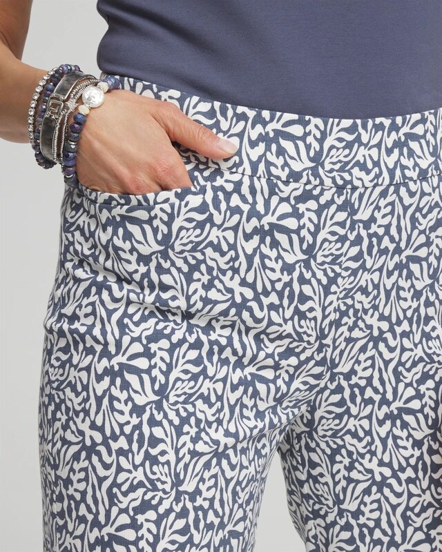 Brigitte Reef Print Slim Cropped Pants - image 4